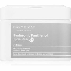 MARY & MAY Hyaluronic Panthenol Hydra Mask fátyolmaszk szett a bőr intenzív hidratálásához 30 db kép