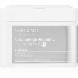 MARY & MAY Niacinamide Vitamin C Brightening Mask fátyolmaszk szett az élénk bőrért 30 db kép