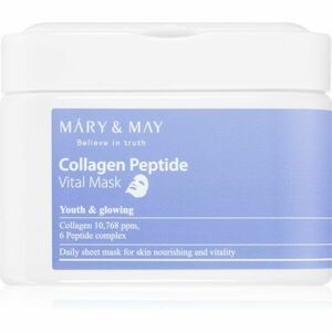 MARY & MAY Collagen Peptide Vital Mask fátyolmaszk szett ránctalanító hatással 30 db kép