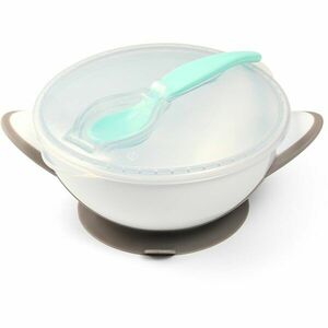 BabyOno Be Active Suction Bowl with Spoon etetőszett gyermekeknek Grey 6 m+ 2 db kép