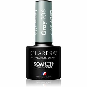 Claresa SoakOff UV/LED Color Savanna Vibes géles körömlakk árnyalat Gray 206 5 g kép