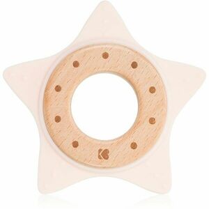 Kikkaboo Silicone and Wood Teether Star rágóka Pink 1 db kép