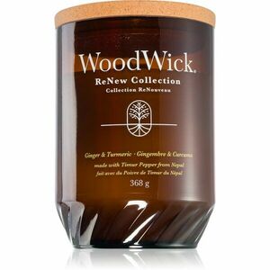 Woodwick Ginger & Turmeric illatgyertya fa kanóccal 368 g kép