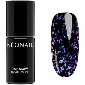 NEONAIL Top Glow zselés fedő körömlakk árnyalat Violet Aurora Flakes 7, 2 ml kép