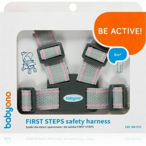 BabyOno Be Active Safety Harness First Steps kiegészítő gyermekeknek Grey/Pink 6 m+ 1 db kép