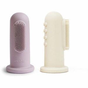 Mushie Finger Toothbrush ujjra húzható fogkefe gyermekeknek Soft Lilac/Ivory 2 db kép