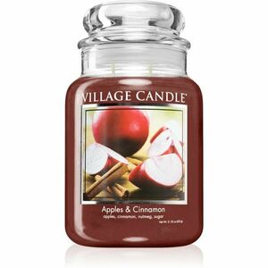 Village Candle Apples & Cinnamon illatgyertya (Glass Lid) 602 g kép
