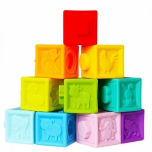 Bam-Bam Rubber Blocks puha szenzoros játékkockák 6m+ Animals 10 db kép