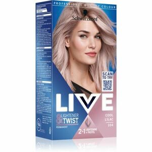 Schwarzkopf LIVE Lightener & Twist tartós hajfesték a haj élénkítésére árnyalat 104 Cool Lilac 1 db kép