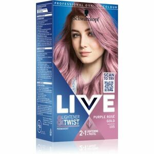 Schwarzkopf LIVE Lightener & Twist tartós hajfesték a haj élénkítésére árnyalat 105 Purple Rosé Gold 1 db kép