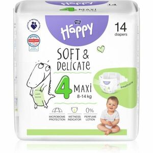 BELLA Baby Happy Soft&Delicate Size 4 Maxi eldobható pelenkák 8-14 kg 14 db kép