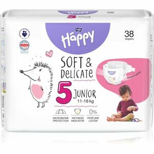 BELLA Baby Happy Soft&Delicate Size 5 Junior eldobható pelenkák 11-18 kg 38 db kép