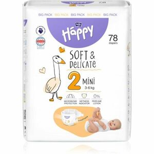 BELLA Baby Happy Soft&Delicate Size 2 Mini eldobható pelenkák 3-6 kg 78 db kép