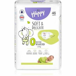 BELLA Baby Happy Soft&Delicate Size 0 Before Newborn eldobható pelenkák ≤ 2 kg 46 db kép