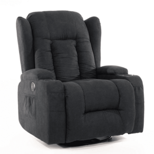 Relaxációs állítható fotel, fekete szövet kép