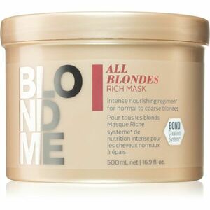 Schwarzkopf Professional Blondme All Blondes Rich tápláló maszk vastag szálú haj 500 ml kép