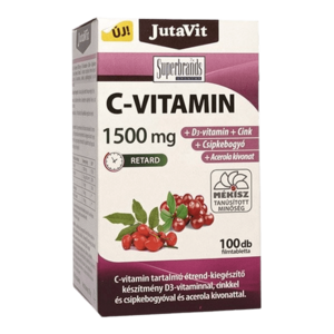 Jutavit C-Vitamin 1500mg + csipkebogyó +Acerola kivonat + D3 vitamin + Cink 100 db kép