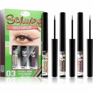 theBalm Schwing® Liquid Eyeliner Trio hosszan tartó folyékony szemceruza 3x1, 7 ml kép