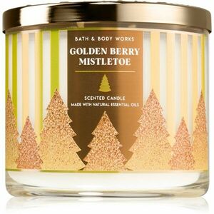 Bath & Body Works Golden Berry Mistletoe illatgyertya 411 g kép
