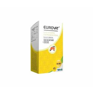 Eurovit C-vitamin 1000 mg + D-vitamin 2000 NE + csipkebogyóval bevont tabletta 45 db kép
