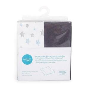 Ceba Baby pelenkázó szőnyeghuzat 50x70-80cm - sötétszürke és kék csillagok 2 db kép
