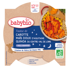 Babybio jó éjt zöldségpüré - sárgarépa, csemegekukorica quinoával (12 hónapos kortól) 230 g kép