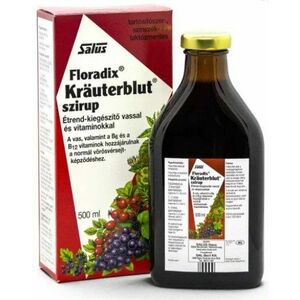 Salus Floradix Kräuterblut szirup vassal és vitaminokkal 500 ml kép