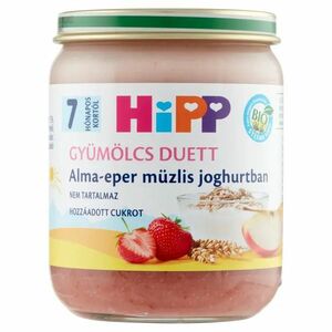 HiPP bio bébiétel (alma-eper müzlis joghurtban) 160 g kép