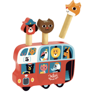 Vilac Fa tűzoltó játék busz állatokkal kép