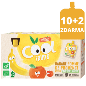 Vitabio Cool Fruits gyümölcspép - alma, banán és acerola 12 x 90 g kép
