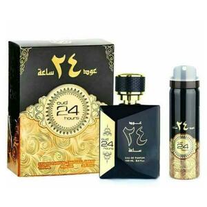Ajándékcsomag Parfüm, 100 ml + Dezodor Spray, 50 ml, Unisex - Ard al Zaafaran, Oud 24 Hours, 1 szett kép