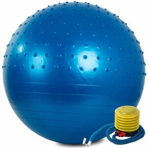 Gimnasztikai masszázslabda 60 cm pumpával, kék színű kép