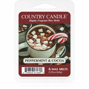 Country Candle Peppermint & Cocoa illatos viasz aromalámpába 64 g kép