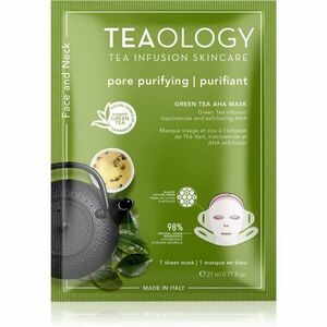 Teaology Face Mask Green Tea AHA arcmaszk tisztító és frissítő hatással az arcra és a nyakra 21 ml kép