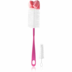 BabyOno Take Care Brush for Bottles and Teats with Mini Brush & Sponge Tip tisztítókefe Pink 2 db kép