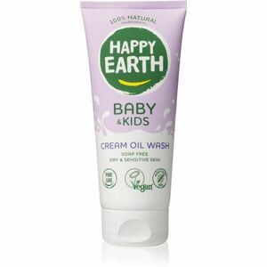 Happy Earth 100% Natural Cream Oil Wash for Baby & Kids mosóolaj száraz és érzékeny bőrre 200 ml kép