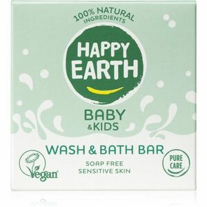 Happy Earth 100% Natural Wash & Bath Bar for Baby & Kids Szilárd szappan gyermekeknek 50 g kép