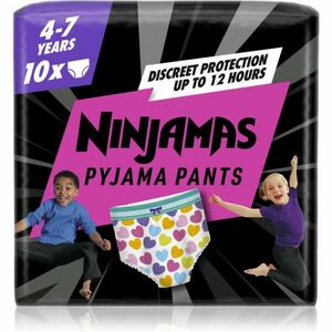 Pampers Ninjamas Pyjama Pants pizsama nadrágpelenkák 17-30 kg Hearts 10 db kép