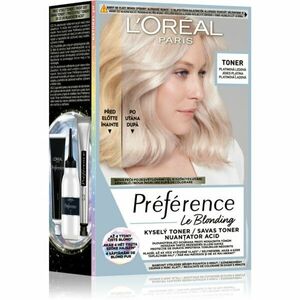 L’Oréal Paris Préférence Le Blonding Toner savas hajfesték árnyaló semlegesítő réz alaptónusok árnyalat 01 Platinum Ice 1 db kép