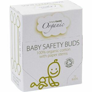Simply Gentle Organic Baby Safety Buds fültisztítók újszülötteknek és kisgyermekeknek 72 db kép