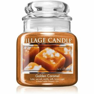Village Candle Golden Caramel illatgyertya (Glass Lid) 389 g kép