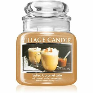 Village Candle Salted Caramel Latte illatgyertya (Glass Lid) 389 g kép