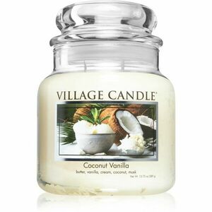 Village Candle Coconut Vanilla illatgyertya (Glass Lid) 389 g kép