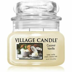 Village Candle Coconut Vanilla illatgyertya (Glass Lid) 262 g kép