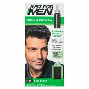 Just For Men Autostop Hair Colour hajfesték férfiaknak H55 Natural Real Black 35 g kép