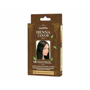 Henna alapú természetes hajszínező por 19 fekete csokoládé 25 g kép