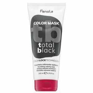 Fanola Color Mask tápláló maszk színes pigmentekkel hajszín élénkítésére Total Black 200 ml kép