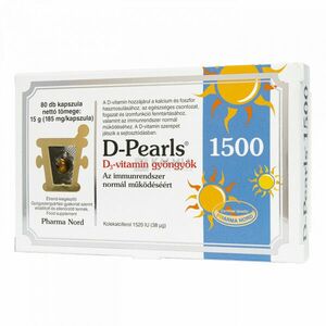 Pharma Nord D-Pearls 1500 D3-vitamin gyöngyök kapszula 80 db kép