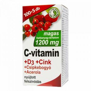 Dr. Chen C-vitamin 1200 mg +D3 +Cink +Csipkebogyó +Acerola nyújtott felszívódású tabletta 105 db kép