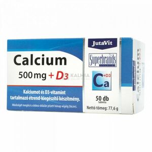 JutaVit Calcium 500 mg +D3-vitamin tabletta 50 db kép